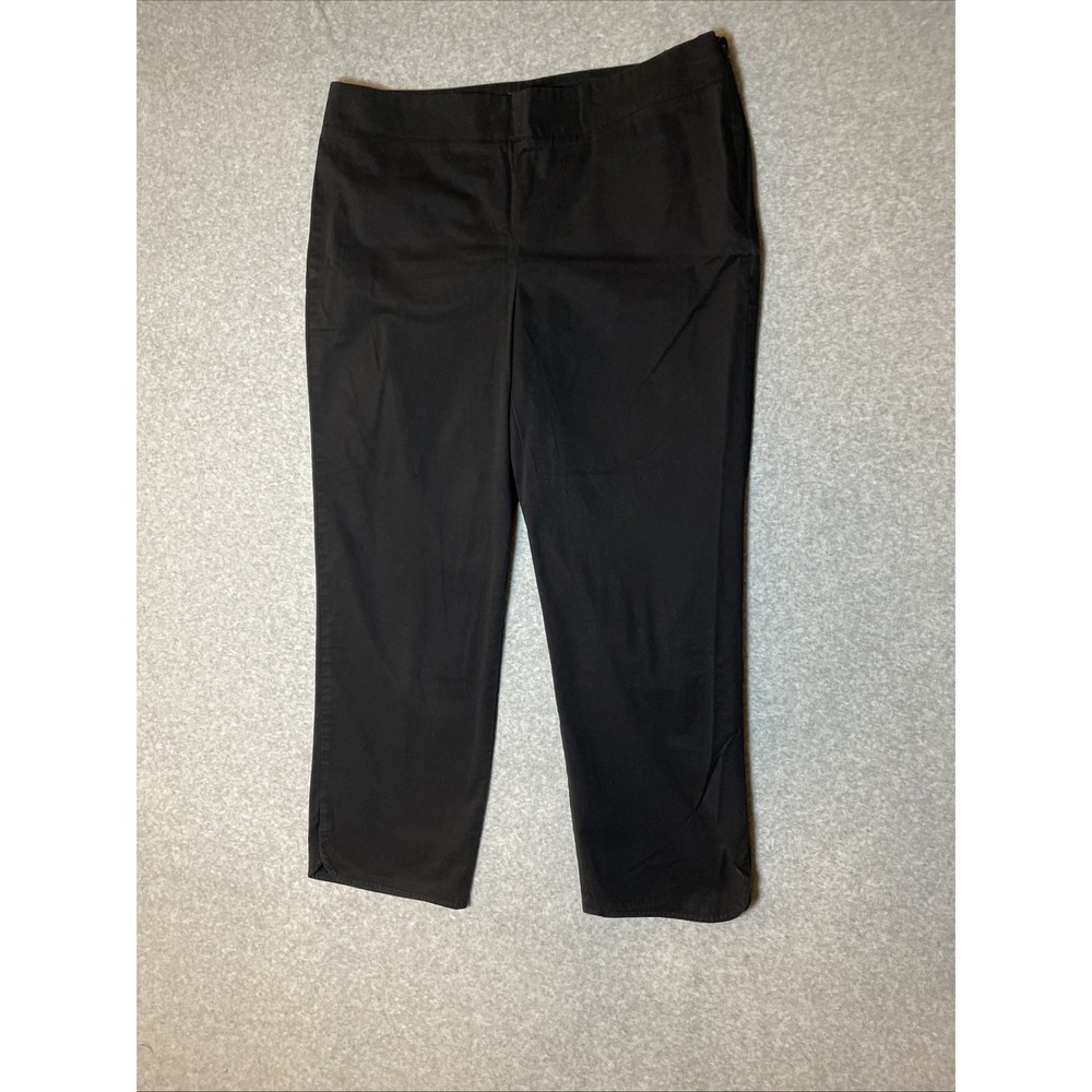 Talbots Heritage Capris‎ Pants Womens Size 12 Black Classic Preppy Side Zip